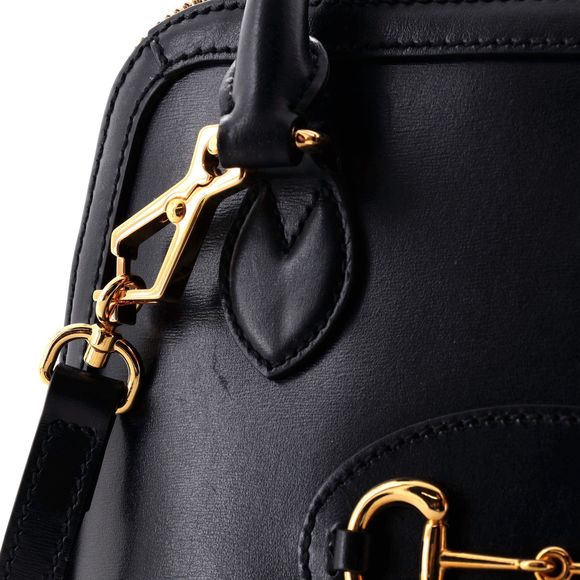 Very Good Gucci Horsebit 1955 Black Leather Bag Small - Picture 6 of 8